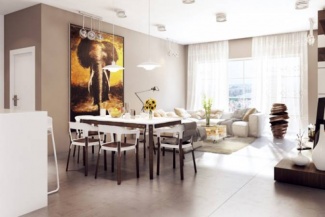 Apartamentos com salas integradas