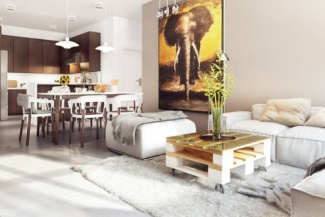 Apartamentos com salas integradas