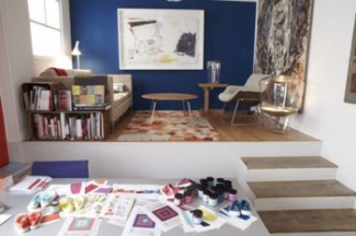 parede do fundo em azul