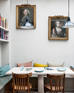 Essa área de jantar é uma continuação da área de cozinha