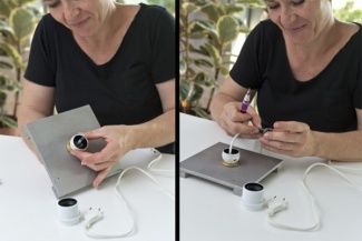 Prepare a fiação da placa e em seguida, coloque o bocal na segunda placa para colocação da lâmpada.