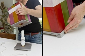 Posicione as placas e sua linda luminária já está pronta para decorar sua casa!