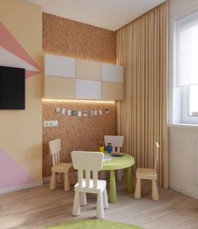 Losa criativa para estudo e pintura, um canto adorável equipada com assentos da coleção IKEA Mammut Chair. 