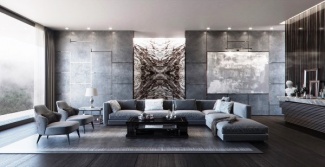 Cinza na sala de estar