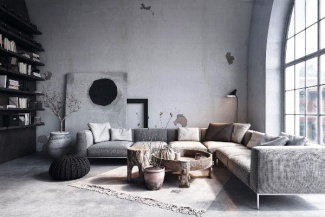 Cinza na sala de estar