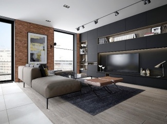 Cinza na sala de estar