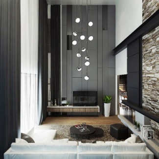 Cinza na sala de estar