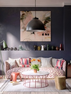 Cinza na sala de estar