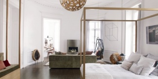 cama de dossel em ferro dourado