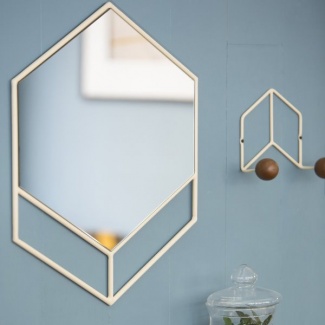 espelho de ferro branco para hall de entrada.