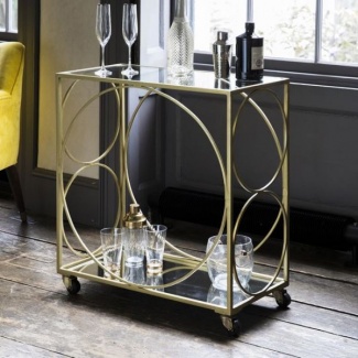 carrinho bar dourado