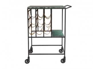 carrinho bar com adega em ferro negro