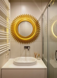 Apartamento Decorado Milagre da Manhã - espelho de sol no banheiro